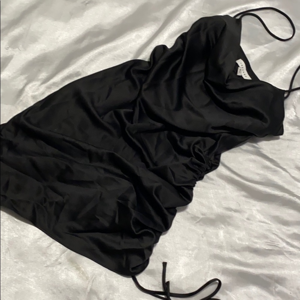 Black silky dress!